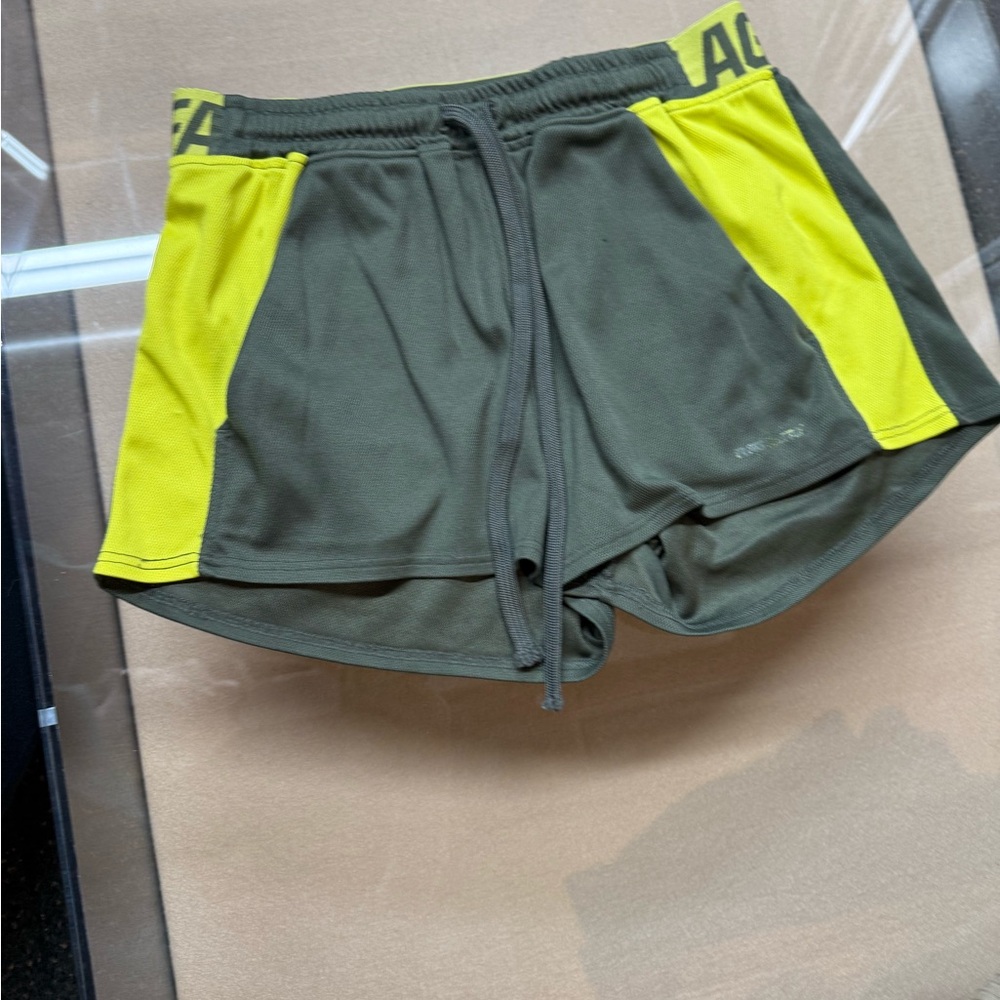 Flag Nor Fail Athletic Shorts Green Yellow Lightweight Design
